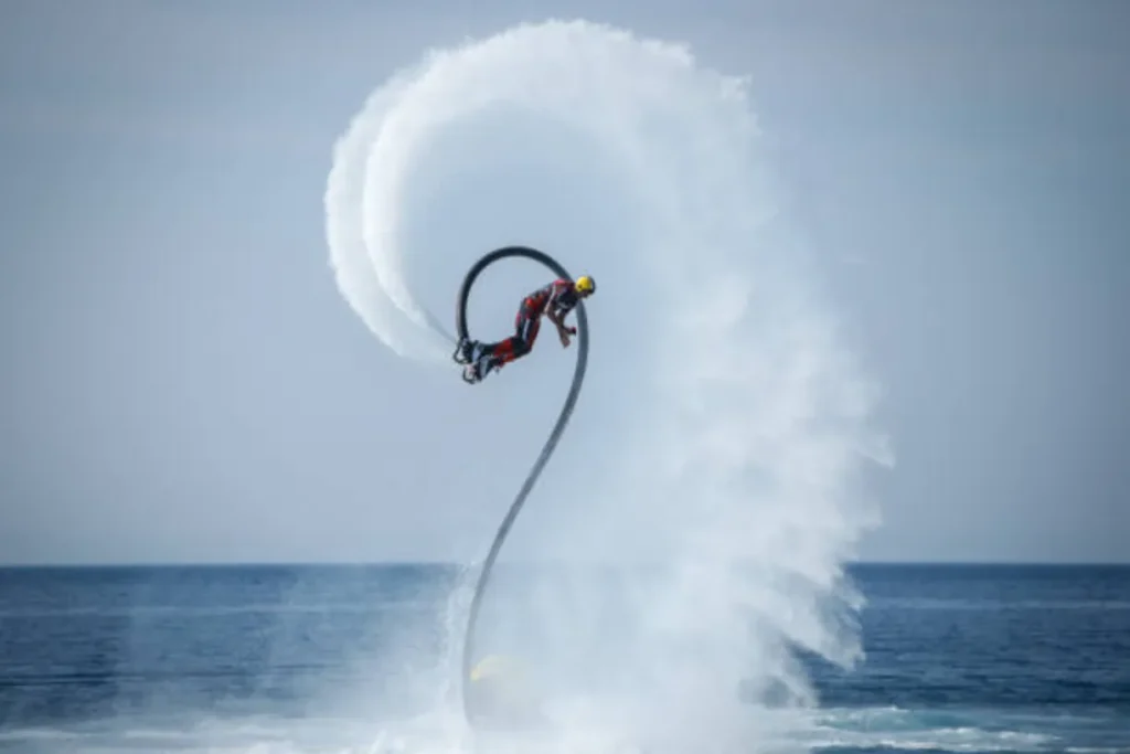 Flyboarding machine help people to flight