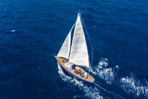 Classic sail boat in sevan lake