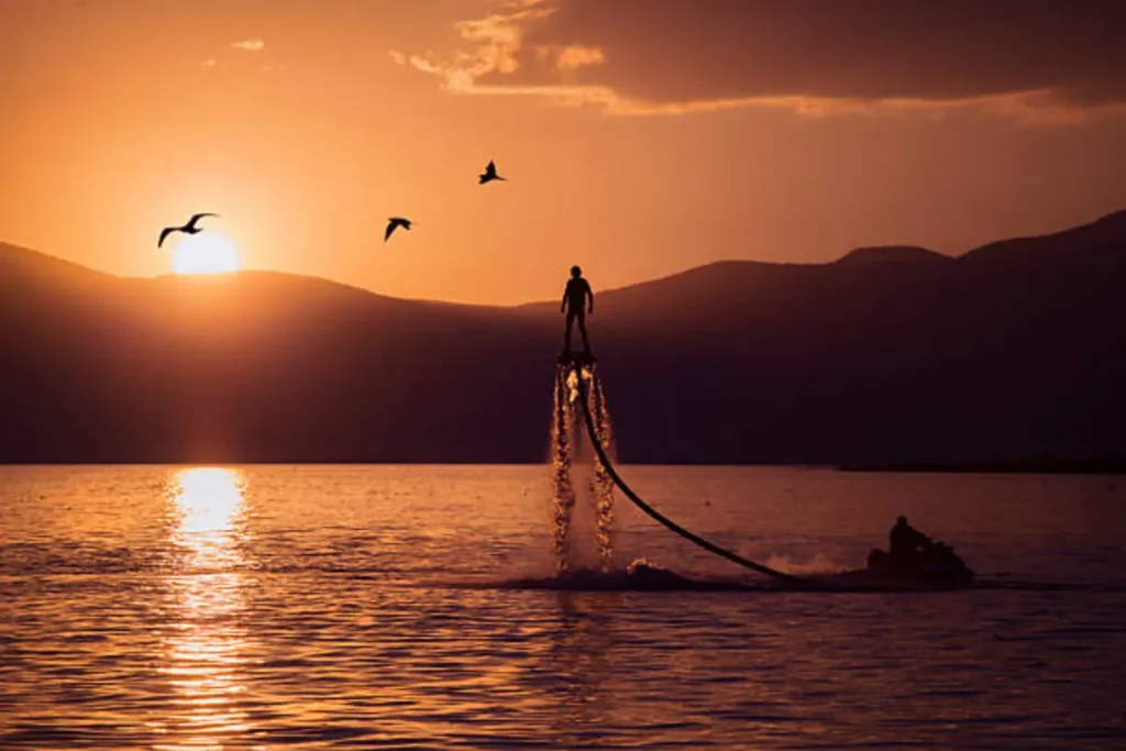 Flyboarding at night in sevan