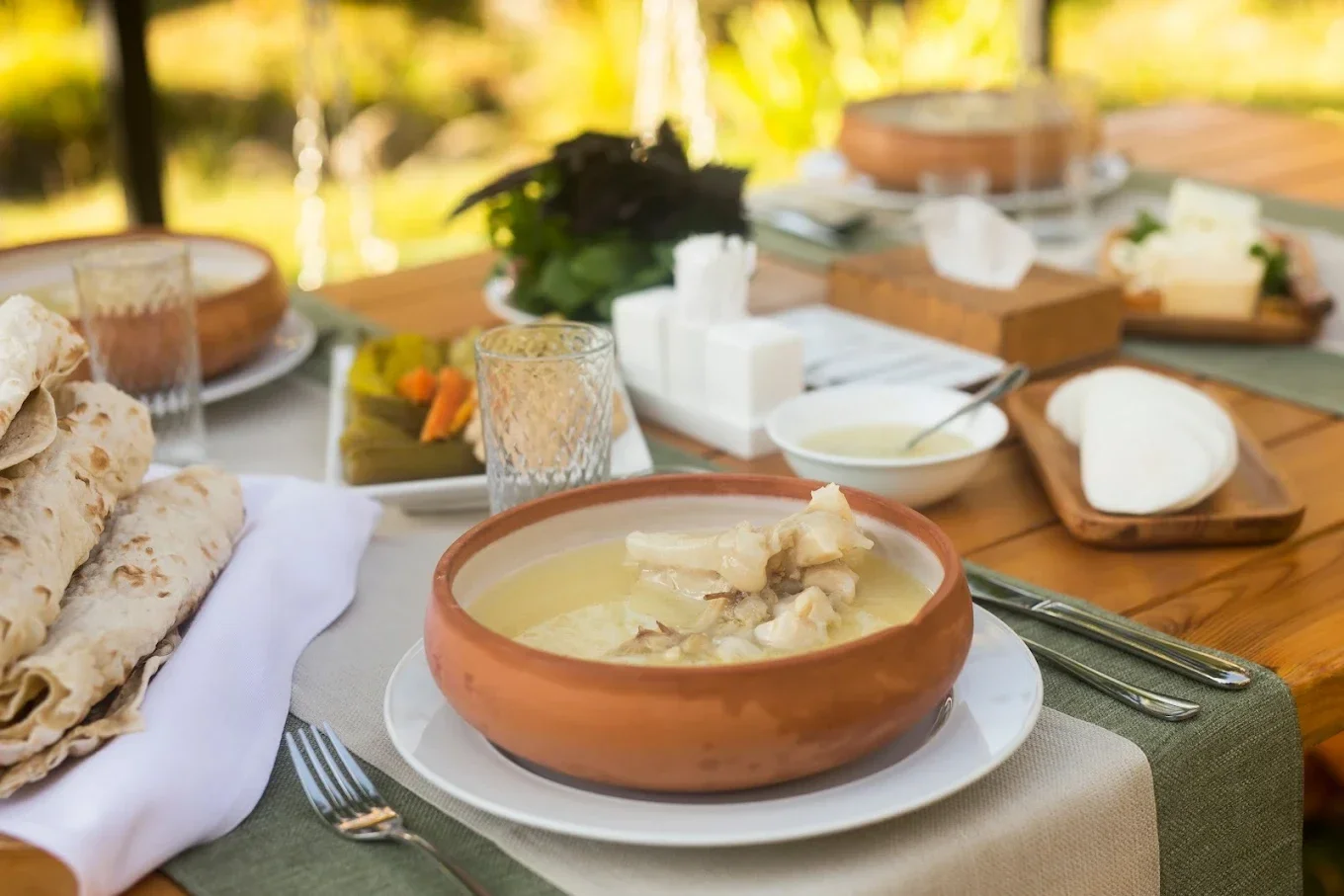 Traditional Armenian salad served at Tsirani for Arab tourists
