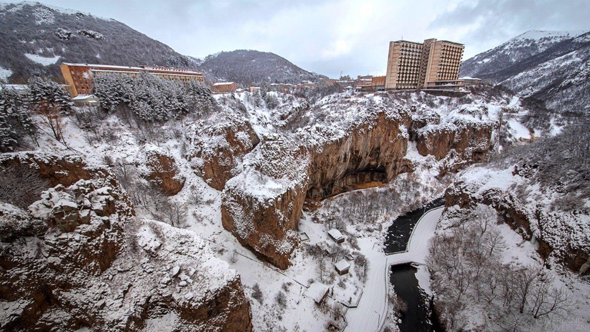 Aerial view of Armenian Winter Landscape