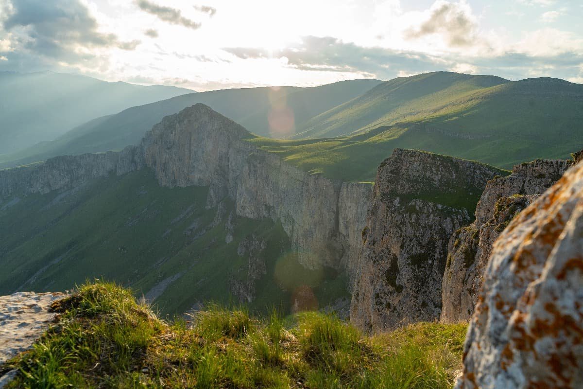 Panoramic view of Dilijan mountains and mist