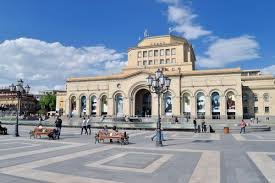 Visitors exploring the History Museum of Armenia in central Yerevan