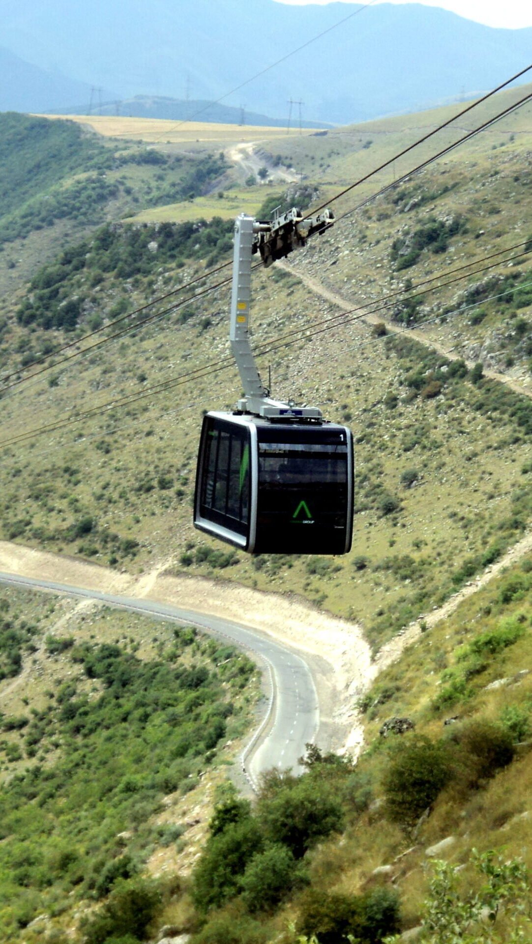 Wings of Tatev cable car flying above Vorotan Gorge